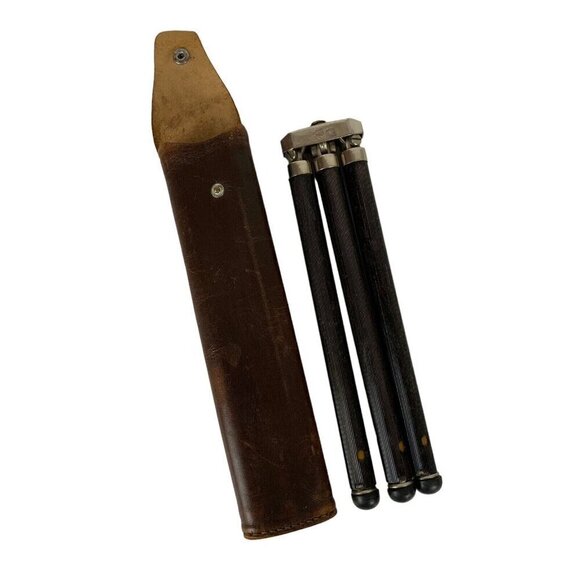 BKD Telescoping Travel Camera Tripod Case Stainless Steel Brass Legs Germany - Picture 1 of 13